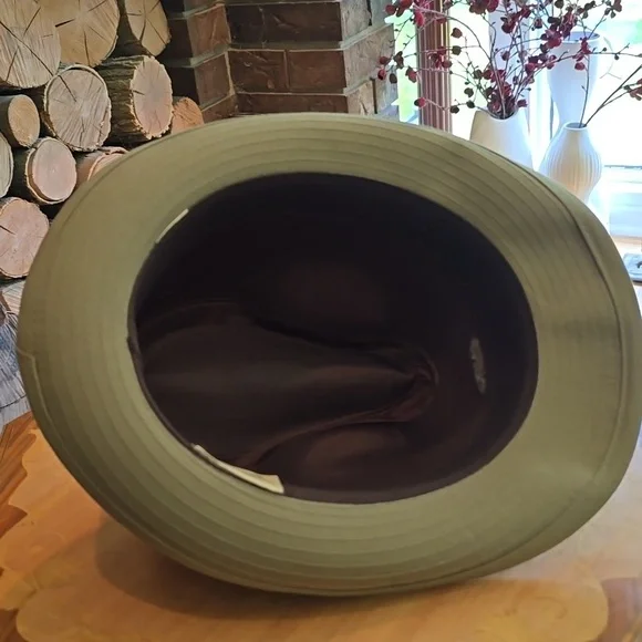 Vintage Men's Olive Green Wool Blend Fedora Hat - Picture 7 of 9